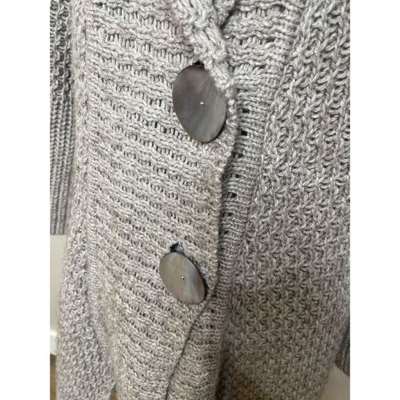 J. Jill Wool L Chunky Cardigan Knit Alpaca Wool Blend Shawl Collar Sweater Butto - Picture 2 of 12